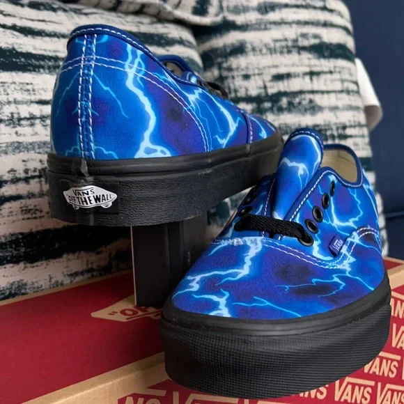 Vans Authentic Lightning Black/Blue MENS - Picture 10 of 16